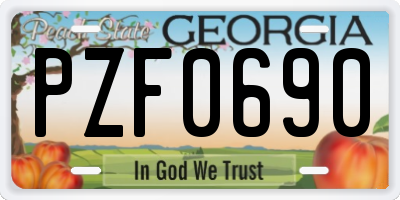 GA license plate PZF0690