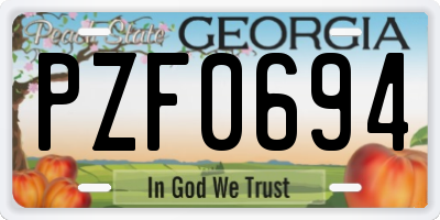 GA license plate PZF0694