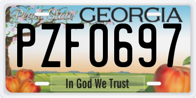 GA license plate PZF0697