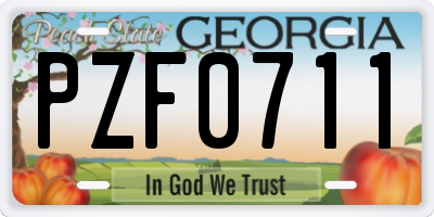 GA license plate PZF0711