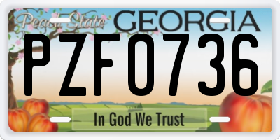 GA license plate PZF0736
