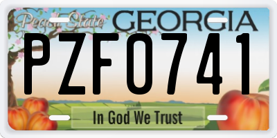 GA license plate PZF0741