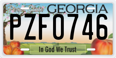 GA license plate PZF0746