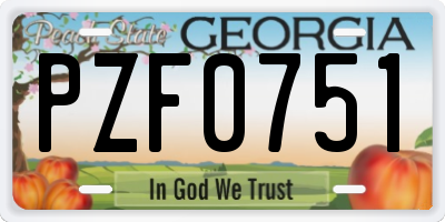 GA license plate PZF0751