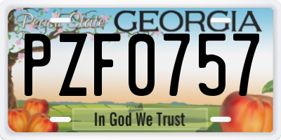 GA license plate PZF0757