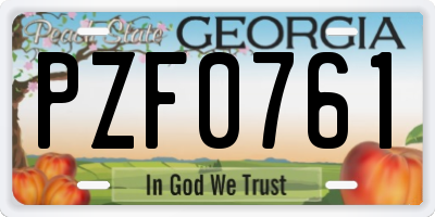 GA license plate PZF0761