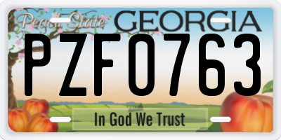 GA license plate PZF0763