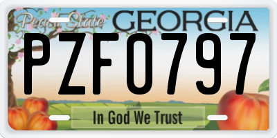 GA license plate PZF0797