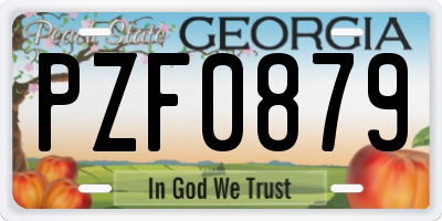 GA license plate PZF0879