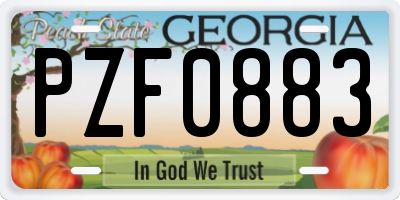 GA license plate PZF0883