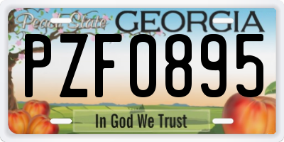 GA license plate PZF0895