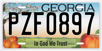GA license plate PZF0897