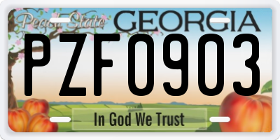 GA license plate PZF0903