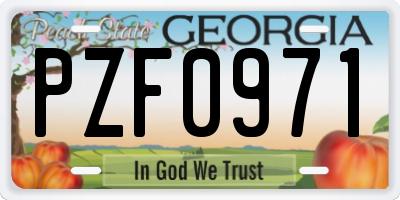 GA license plate PZF0971