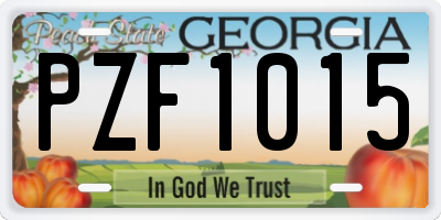 GA license plate PZF1015
