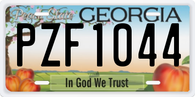 GA license plate PZF1044