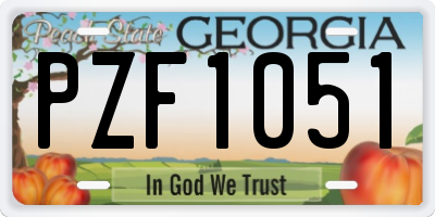 GA license plate PZF1051