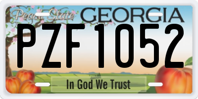 GA license plate PZF1052
