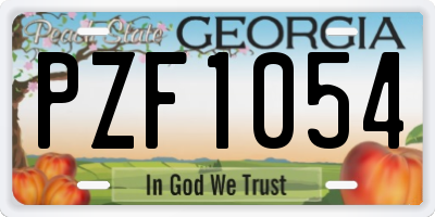 GA license plate PZF1054