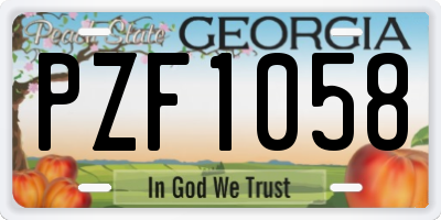 GA license plate PZF1058