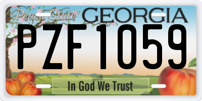 GA license plate PZF1059