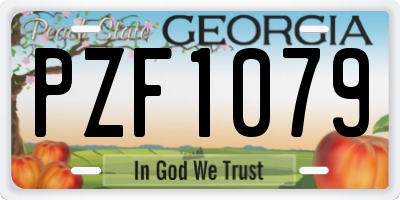 GA license plate PZF1079