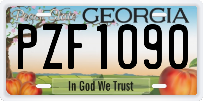 GA license plate PZF1090