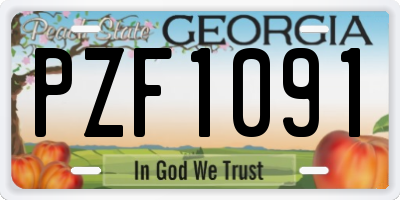 GA license plate PZF1091