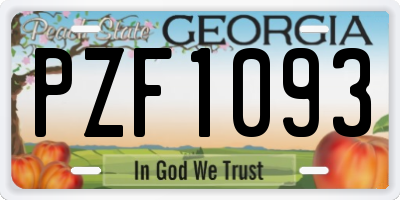 GA license plate PZF1093