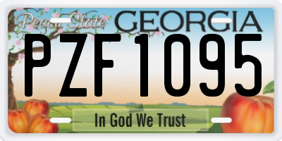 GA license plate PZF1095