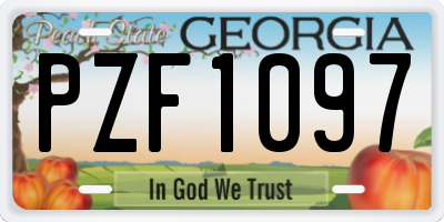 GA license plate PZF1097
