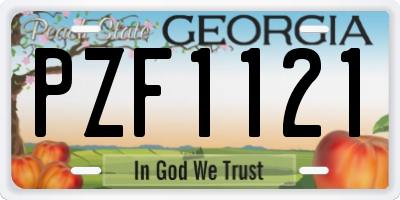 GA license plate PZF1121