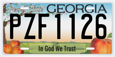 GA license plate PZF1126