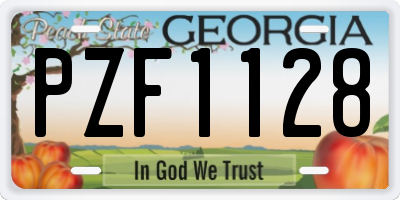 GA license plate PZF1128