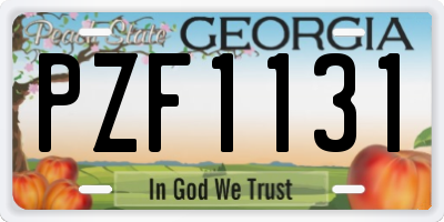 GA license plate PZF1131