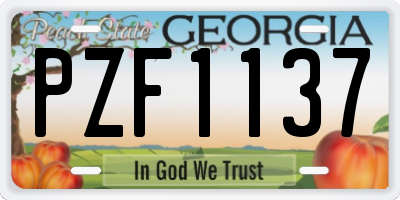 GA license plate PZF1137