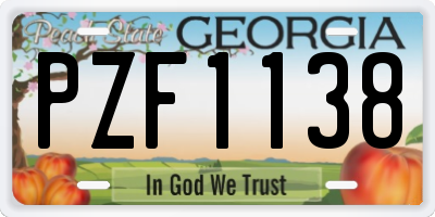 GA license plate PZF1138