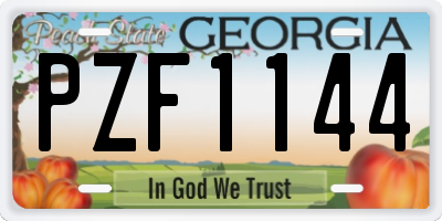 GA license plate PZF1144