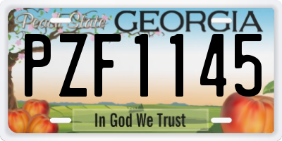 GA license plate PZF1145