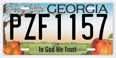 GA license plate PZF1157