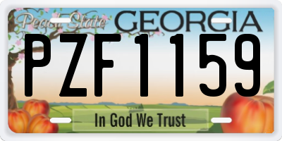 GA license plate PZF1159