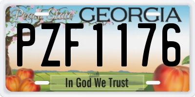 GA license plate PZF1176