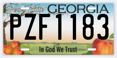 GA license plate PZF1183