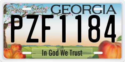 GA license plate PZF1184