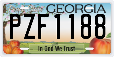 GA license plate PZF1188
