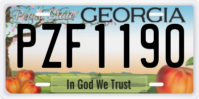 GA license plate PZF1190