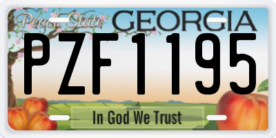 GA license plate PZF1195