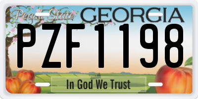 GA license plate PZF1198