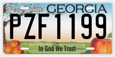 GA license plate PZF1199