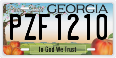 GA license plate PZF1210